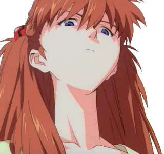 😐 Asuka Langley Sohryu Neon Genesis Evangelion anime, red hair, pigtails, asuka, evangelion telegram sticker