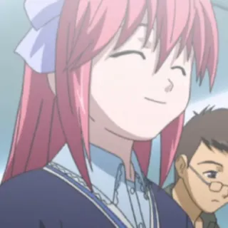 🩹 anime, ragazza, capelli rosa, sorriso telegram sticker