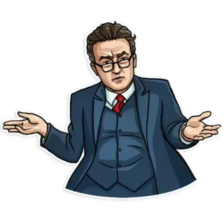 🤷‍♂️ человек, жест, костюм, в замешательстве, сомнение, вопрос telegram sticker