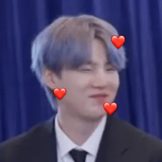 🥰 personne, coeurs, kpop, cheveux violets, sourire, homme telegram sticker