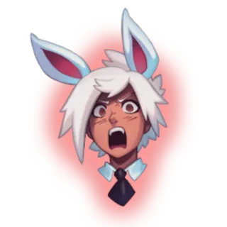 😡 coniglio, anime, espressione, cartone animato, personaggio, arrabbiato telegram sticker