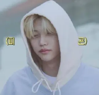 🥱 Felix K-Pop, Idol, Portret, Męski, Bluza z kapturem telegram sticker