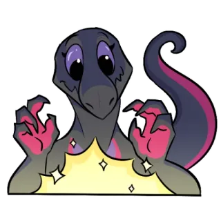 🌟 dinosaur, cartoon, animal, cute, sparkle, monster whatsapp sticker