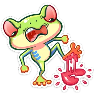 💔 Frosch, Gewalt, Gore, Cartoon, Aufkleber, Cartoon Gewalt, Anstößig telegram sticker