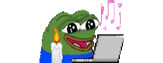 ☺️ Pepe the Frog Pepe o Sapo, vela, computador, meme da internet telegram sticker