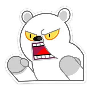 😤 arrabbiato, orso polare, cartone animato, animale, orso bianco telegram sticker