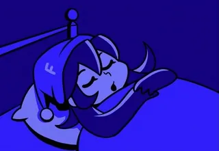 😴 dormir, dessin animé, nuit, lit, rêver telegram sticker