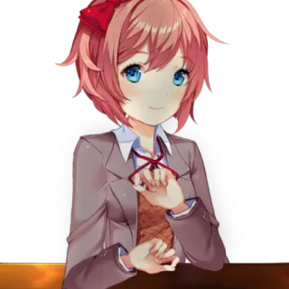 🙂 Sayori Doki Doki Literature Club! Anime, Videogioco, Personaggio, Carino, Doki Doki Literature Club! telegram sticker