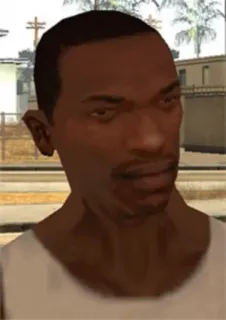 😶 Carl Johnson Grand Theft Auto: San Andreas Карл Джонсон, CJ, Grand Theft Auto, San Andreas, Видеоигра, Персонаж whatsapp sticker