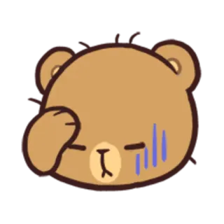 🤦‍♂️ sad, bear, cartoon, emoji, upset, distressed, crying telegram sticker