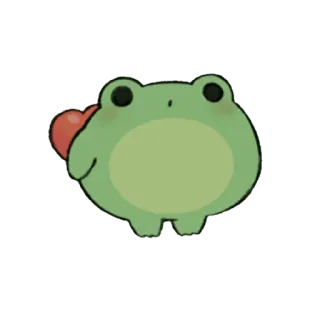 😀 개구리, 귀여운, 하트, 동물, 초록 telegram sticker
