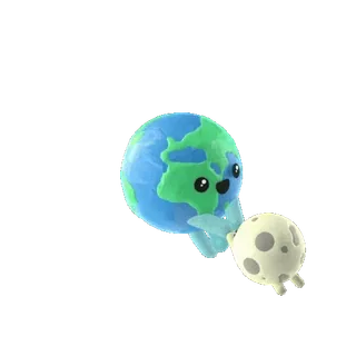 😃 terre, lune, planète, espace, mignon, dessin animé telegram sticker