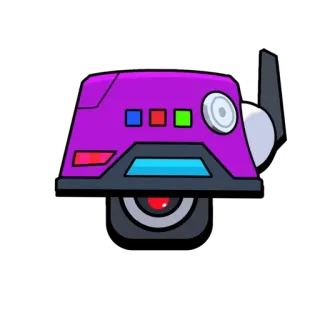 😶 робот, фиолетовый, мультфильм, андроид whatsapp sticker
