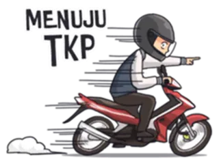 🚗 MENUJU TKP バイク, ヘルメット, 漫画, 運転, 旅行, 交通機関 telegram sticker