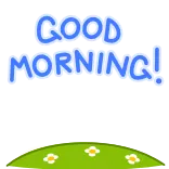 🌞 GOOD MORNING! buenos días, mañana, saludo, flores, verde, dibujos animados telegram sticker