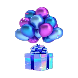 🎈 шары, подарок, презент, праздник, день рождения, вечеринка telegram sticker