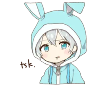 😕 tsk. Anime, Hase, Niedlich, Junge, Hoodie telegram sticker