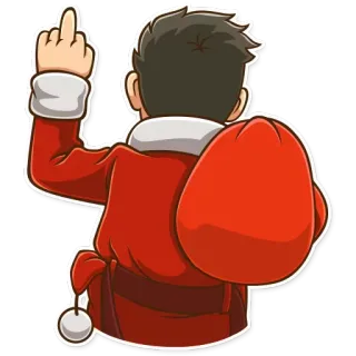 🖕 dedo do meio, ofensivo, rude, papai noel, natal telegram sticker