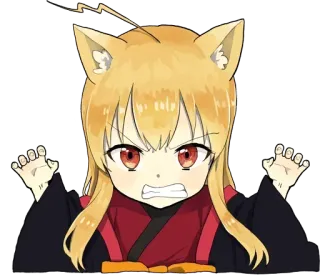 😡 Anime, Mangá, Desenho animado, Bravo, Fofo, Ilustração, Personagem whatsapp sticker