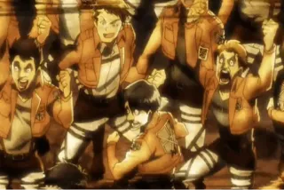 🌟 Attack on Titan Anime, Ataque dos Titãs, Soldados, Uniformes, Ação, Militar telegram sticker
