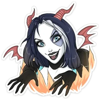 😈 demonio, monstruo, diablo, halloween, criatura, fantasía, dibujos animados whatsapp sticker
