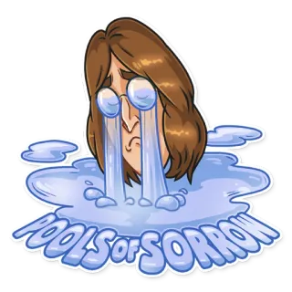 😭 John Lennon POOLS of SORROW 泣く, 悲しい, プール, 悲しみ, 感情 telegram sticker