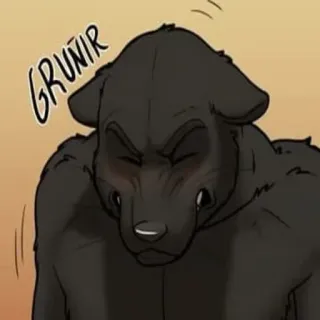 😰 GRUNIR dog, angry, animal, cartoon, growling whatsapp sticker