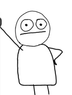 😐 stick figure, minimalist, cartoon, sketch, drawing telegram sticker