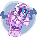 😭 astronauta, espaço, chorando, triste, estrelas, kawaii whatsapp sticker