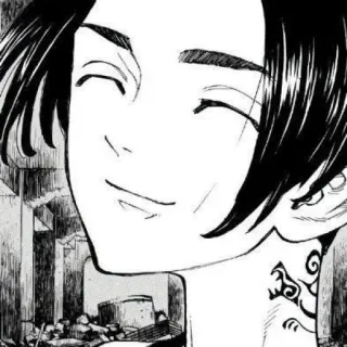 😊 Manjiro Sano Tokyo Revengers Anime, Manga, Charakter, Fanart, Zeichnung, Porträt whatsapp sticker