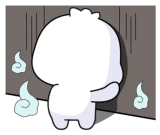 💭 cartoon, ghost, scared, anxious, character telegram sticker