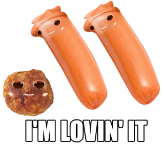 🍔 I'M LOVIN' IT cachorros-quentes, almôndega, comida, desenho animado, feliz, divertido whatsapp sticker