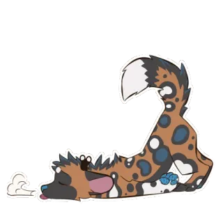 😤 chien, couché, tacheté, animal, mignon, dessin animé, joueur whatsapp sticker