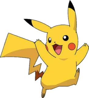 😀 Pikachu Pokemon โปเกมอน, ปิกาจู, การ์ตูน, สีเหลือง, น่ารัก telegram sticker