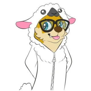 🐑 furry, anthropomorphic, sheep, glasses, cartoon, animal telegram sticker