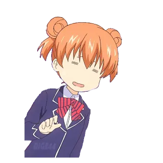 😣 Anime, Ragazza, Cartone animato, Uniforme scolastica, Carina, Illustrazione telegram sticker
