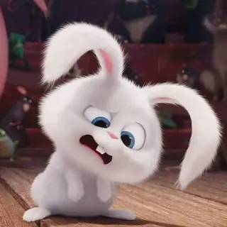 🐰 Snowball The Secret Life of Pets rabbit, cartoon, animal, funny, cute, white, bunny telegram sticker