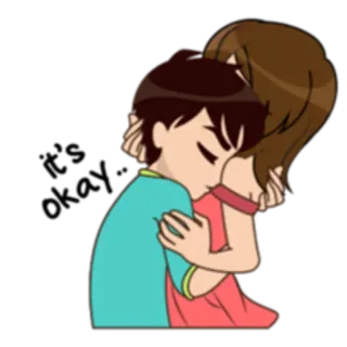 💏 ハグ, 愛, 愛情, カップル, 漫画 telegram sticker