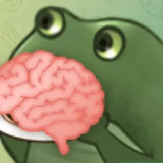🧠 Frosch, Gehirn, Tier, Meme, Cartoon whatsapp sticker
