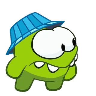 🤩 Om Nom Cut the Rope Om Nom, Cut the Rope, monstro verde, desenho animado, personagem, jogo whatsapp sticker