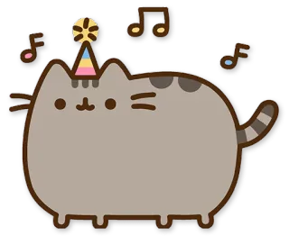 🎉 Pusheen Katze, süß, Aufkleber, Party, Feier, Regenbogen, Cartoon, animiert telegram sticker