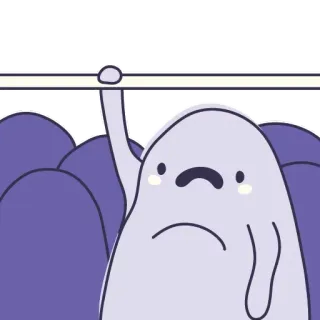 😜 Блоб, Грустный, Персонаж, Мультфильм, Фиолетовый, Милый telegram sticker