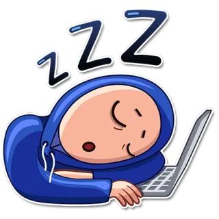 😴 schlafen, schlafend, müde, laptop, zzz whatsapp sticker