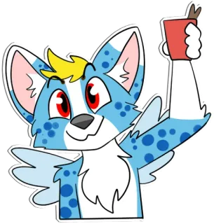 🥂 furry, animal, cartoon, art, sticker, character telegram sticker