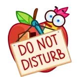 🤫 DO NOT DISTURB apple, sign, do not disturb, cartoon, funny, cute telegram sticker