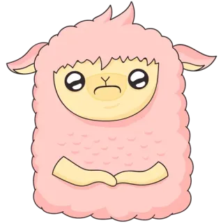😟 lama, animal, rose, mignon, dessin animé, duveteux telegram sticker