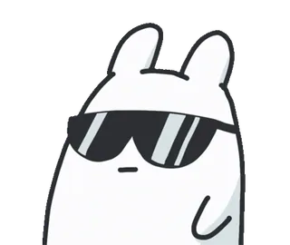 🐰 królik, fajny, okulary przeciwsłoneczne, słodki, zwierzę telegram sticker