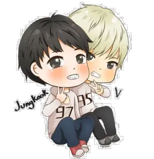 ✌️ Jungkook
V kpop, bts, 정국, 뷔, 팬아트, 한국 팝, 아이돌, 음악 telegram sticker
