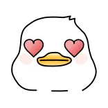 😍 duck, love, heart, cute, animal whatsapp sticker