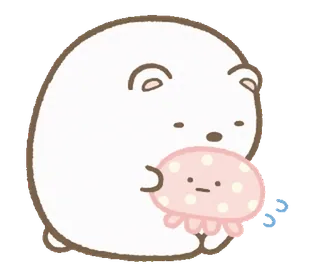 🍈 熊, 水母, 可爱, 卡通, 动物, 贴纸 telegram sticker